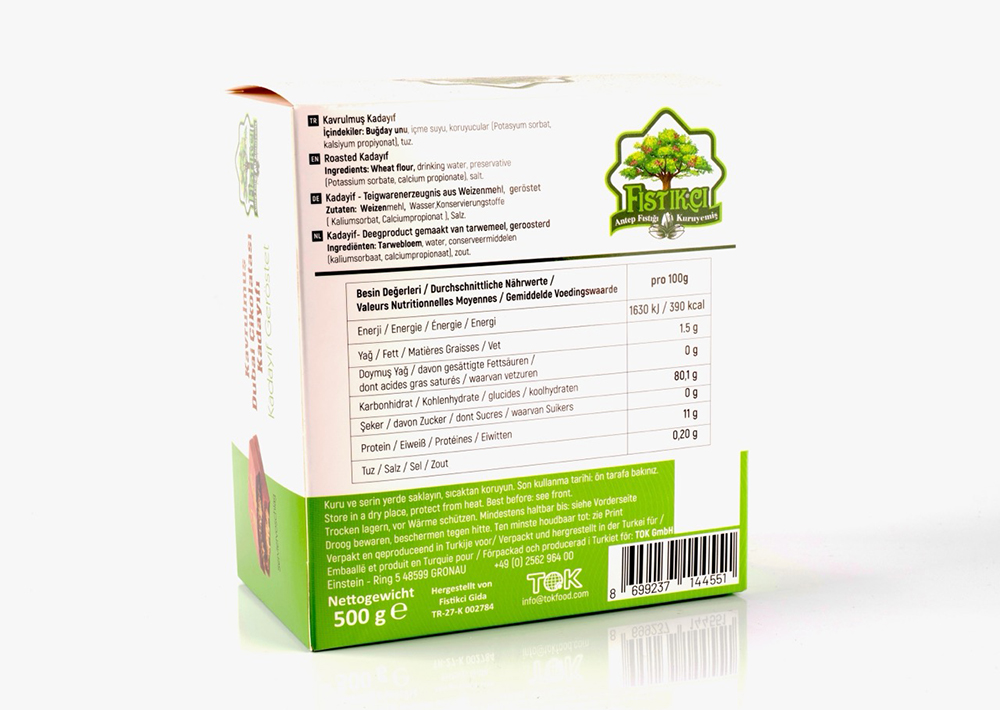 Fıstıkçı Kadayif Geröstet- Kavrulmuş Dubai Çikolatası Kadayıfı 500 g