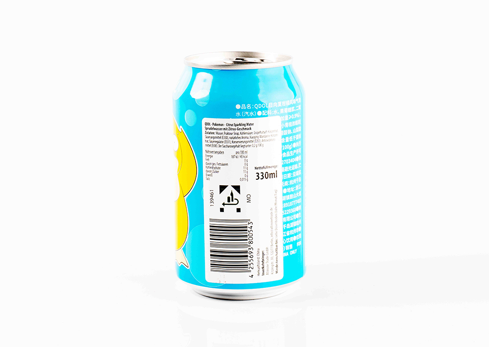 QDOL Pokemon Citrus Sparkling Water- Turunç Aromalı Gazlı İçecek 330 ml
