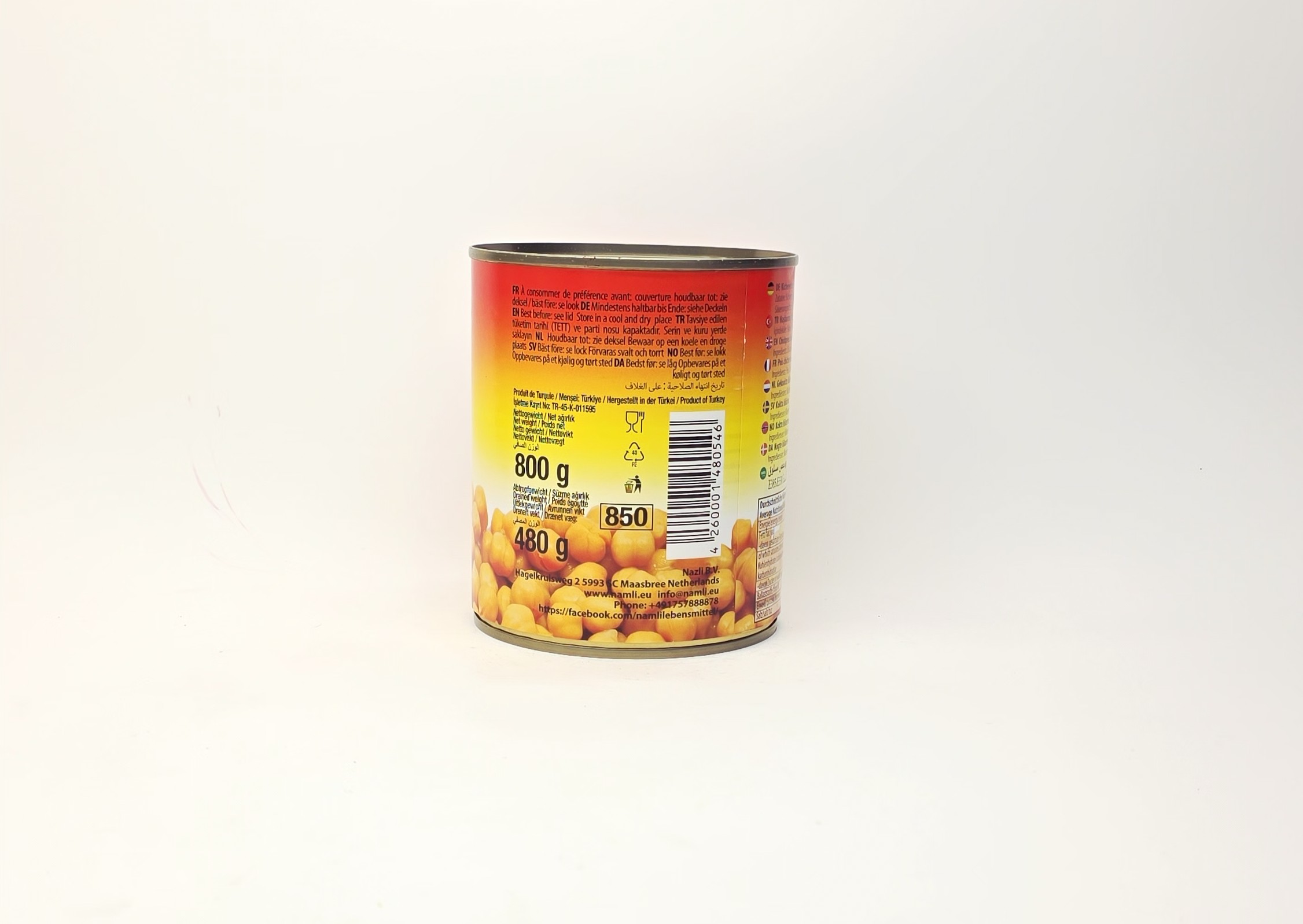 Namlı Gekochte Kichererbsen - Haşlanmış Nohut 800g