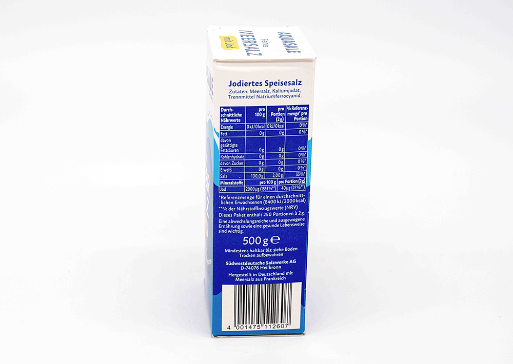 Aquasale Feines Meersalz Mit Jod - İyotlu İnce Deniz Tuzu 500 g
